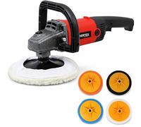 Vertex VPO1400 - Lucidatrice per auto, 1400 W, 180 mm, velocità variabile, 500 - 3100 giri/min, 6 livelli, con 4 spugne e tampone di lana