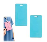Vertical Erasable Badge Note,Reusable Silicone Badge Notepad,Lightweight Dual-Sided Writable Mini Sticky Notes,Ballpoint Pen Write & Alcohol Wipeable,Portable BadgesPocket Notebook (2*Blue)