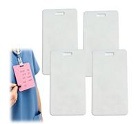 Vertical Erasable Badge Note,Reusable Silicone Badge Notepad,Lightweight Dual-Sided Writable Mini Sticky Notes,Ballpoint Pen Write & Alcohol Wipeable,Portable BadgesPocket Notebook (4*White)