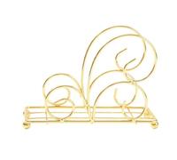 Vertical Iron Napkin Clip - Light Luxury Paper Towel Holder Electroplated Tabletop Stand with Stabilizing Balls Scatola di fazzoletti(Golden)