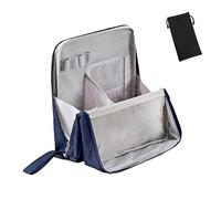 Vertical Makeup Organizer Bag, 2025 New Doresty Makeup Bag, Standing Makeup Bag, Portable, Large Capacity, Compartments, Waterproof Multifunctional Make up Bags for Travel & Home (Blue)