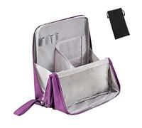 Vertical Makeup Organizer Bag, 2025 New Doresty Makeup Bag, Standing Makeup Bag, Portable, Large Capacity, Compartments, Waterproof Multifunctional Make up Bags for Travel & Home (Purple)
