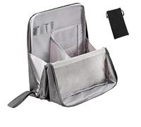 Vertical Makeup Organizer Bag, 2025 New Doresty Makeup Bag, Standing Makeup Bag, Portable, Large Capacity, Compartments, Waterproof Multifunctional Make up Bags for Travel & Home (Gray)