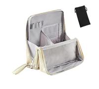 Vertical Makeup Organizer Bag, 2025 New Doresty Makeup Bag, Standing Makeup Bag, Portable, Large Capacity, Compartments, Waterproof Multifunctional Make up Bags for Travel & Home (Beige)