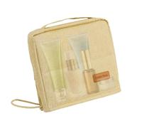 Vertical Makeup Storage Bag - Lightweight Waterproof Material, Cosmetic Organizer, Travel Makeup Brush Holder, Portable Toiletry Bag with Multiple Compartments | Durable Organizer For, Color crema, 22