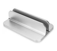 DIGITUS supporto verticale per notebook - dimensioni variabili 7,7-40 mm - cuscinetti antiscivolo - cuscinetti in silicone all'interno - design intramontabile - capacità di carico 10 kg - argento