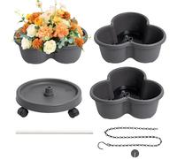 Vertical Planter Tower, 3 Tier Planter with Removable Wheels, 12.4x5.31 inches Tiered Garden for Flowers, Vegetables, Strawberries, Indoor Kitchen Garden, Patio and Balcony