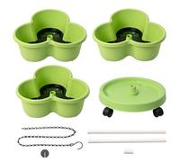 Vertical Planter Tower, Stackable Garden System, Movable Rolling Flowerpot, 12.4x5.31 Inches Wheels and Tool Set, Space Saving for Vegetables, Flowers, Kitchen, Balcony, Patio Use