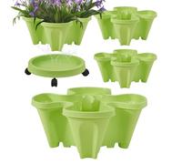 Vertical Planter Tower,Stackable Garden Tower - Display Holder with Removable Tray Wheels, Flower Stand Gardening Accessories for Succulents Vegetable