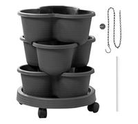 Vertical Planter Tower, Tier Planter, 3-Tier Tower With Removable Wheels, Sturdy Garden Supplies For Flowers, Vegetables, Strawberries, Indoor Kitchen Garden, Patio, Balcony