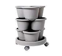 Vertical Planter Tower - Tiered Botanical Pot Arrangement, Portable Greenery Cultivation Stand with Mobile Base and Accessories, Durable Nursery organiserr | Balcony Patio Greenhouse Home Farming
