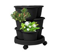 Vertical Planter - Vertical Planter Tower | Tiered Outdoor Stacking Flowerpot | Container with Removable Wheels & Tool Kit Stackable Garden Plant Tower Flower Pots Plant Growing