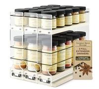 Vertical Spice - Portaspezie montato su armadio - 3 cassetti, grande e 1/2 dimensioni barattolo capace - Ripiani estraibili per l'organizzazione della dispensa - Conservazione condimenti - 17,5 cm L x