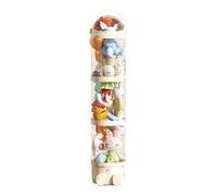 Vertical Toy Storage Tube - 63.7 Inch Clear Plush Animal Organizer with 4 Compartments, Soft Doll Display Container | Space-Efficient Holder for Nursery Playroom Bedroom Closet Home Decoration