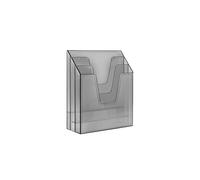 Vertical Triple File Folder Holder Organizer (Smoke Color)