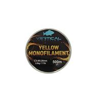VERTICAL TROLLING Monofilo da Pesca Nylon 500m - Alta Resistenza e Bassa Memoria - Fishing Line per Barca e Spinning - Colori Neutro, Arancio Fluo, Giallo Fluo (Yellow, 0.23)
