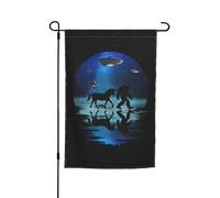 Verticale Bandiera Del Camion 30X45Cm Moon Ufo Alien And Sasquatch Bigfoot Bandiere Da Giardino Resistente Banner Di Benvenuto Per Vacanze, Halloween, Fattoria All'Aperto