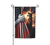 Verticale Bandiera Della Casa 30X45Cm Usa American And Christ Faith God Jesus Cross Bandiera Da Cortile Premium Banner Di Benvenuto Per Decorazione, Giardino, Vacanze