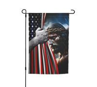Verticale Bandierina Da Cortile 30X45Cm Usa American And Christ Faith God Jesus Benvenuto Bandiera Bifacciale Bandiere Da Giardino Per Decorative Da Giardino, Giardino, Tutte Le Stagioni