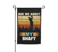 Verticale Banner Di Benvenuto 30X45Cm Ask Me About My Shaft Men Funny Golf Bandiera Di Festa Bifacciale Benvenuto Bandiera Per Decorazione, All'Aperto, Vacanza