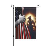 Verticale Banner Di Benvenuto 30X45Cm Usa American And Christ Faith God Jesus Bandiera Di Festa Premium Benvenuto Bandiera Per Balcone, Festa, Portico