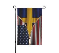 Verticale Benvenuto Bandiera 30X45Cm Usa American And Swedishs Sweden Friendship Bandiera Di Festa Bifacciale Bandiere Da Giardino Per Vacanza, Decorative Da Giardino, All'Aperto