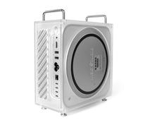 Verticale del basamento di caso per Mac Studio M1/M2 / M4 Ultra guscio protettivo con porta completa di accesso laterale magnetico della copertura di raffreddamento Staffa di stoccaggio (Transparent)