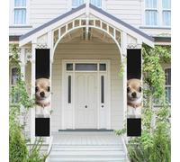 Verticale Portico Banner Appeso Porta Banner Carino Chihuahua Porta d'ingresso Portico Segno Appeso Bandiera Festa Banner Outdoor Stagionale Vacanza Matrimonio Yard Decor Fattoria Interno Parete