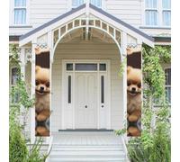 Verticale Portico Banner Appeso Porta Banner Carino Pomerania Cane Porta d'ingresso Portico Segno Appeso Bandiera Festa Banner Outdoor Stagionale Vacanza Matrimonio Yard Decor Fattoria Interno Parete