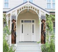 Verticale Portico Banner Appeso Porta Banner Cowboy West Porta Anteriore Portico Segno Appeso Bandiera Festa Banner Outdoor Stagionale Vacanza Matrimonio Cortile Decorazione Fattoria Interno Parete