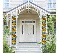Verticale Portico Banner Appeso Porta Banner Farfalle sui Girasoli Porta d'ingresso Portico Segno Appeso Bandiera Festa Banner Outdoor Stagionale Vacanza Matrimonio Cortile Decorazione Fattoria