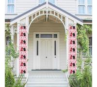 Verticale Portico Banner Appeso Porta Banner Rosa Barboncini Cani Porta d'ingresso Portico Segno Appeso Bandiera Festa Banner Outdoor Stagionale Vacanza Matrimonio Yard Decor Fattoria Sfondo Parete