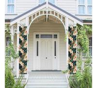 Verticale Portico Banner Appeso Porta Banner Tropicale Estate Hawaiana Fiore Foglie di Palma Porta d'ingresso Portico Segno Appeso Bandiera Festa Banner Outdoor Stagionale Vacanza Matrimonio Cortile