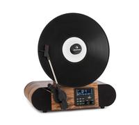 Auna Verticalo SE DAB Giradischi Rétro DAB+ FM USB BT AUX legno