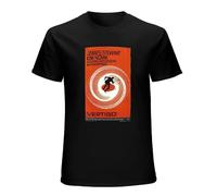 Vertigo Movie Poster Alfred Hitchcock Film Men's T-Shirt Unisex Black Tee Clothing L
