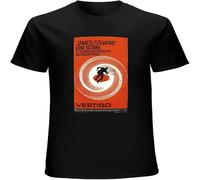 Vertigo Movie Poster Alfred Hitchcock Film Men's T Shirt Unisex Tee Clothing Black S