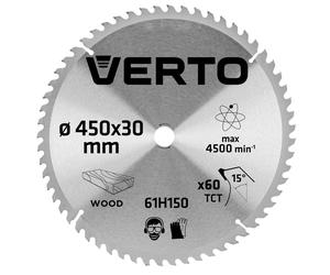 VERTO Lama per sega Widia 450 x 30 mm, 60 denti, spessore lama 2,5 mm, spessore