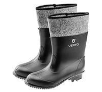 Verto Stivali da uomo in feltro in PVC, interno foderato in feltro, gambo alto, suola antiscivolo con profilo anti-calpestio, gli stivali vestono 2 taglie più in grandeTaglia: 47, nero