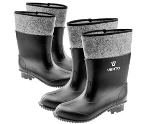 VERTO Stivali da uomo in feltro in PVC, interno foderato in feltro, gambo alto, suola antiscivolo con profilo anti-calpestio, gli stivali vestono 2 taglie più grandi.