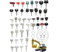 VERTOYCO Set di 45 chiavi per macchine edili, chiave universale compatibile con John Deere, Cat, Toyota, Kubota, JCB, Hitachi, New Holland, Case, Clark, Massey Ferguson per escavatore, trattore
