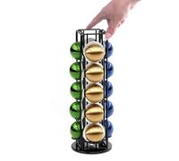 Vertuo, supporto per cialde di caffè Vertuo, compatibile con Nespresso Vertuoline, organizer per linea Vertuo, girevole a 360 gradi, colore: nero