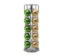 SEVENLINE Vertuo, supporto per cialde di caffè Vertuo, compatibile con Nespresso Vertuoline, organizer per linea Vertuo, girevole a 360 gradi (argento)