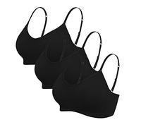 Vertvie - Reggiseno sportivo da donna, 2/3/4 pezzi, senza ferretto, imbottito senza cuciture, reggiseno a basso supporto 3 nero XL