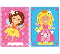 Vervaco 0157764 - Schede in Cartone per Bambini Decorati con Fili di Cotone e ago, Cotone, Bianco, 18,5 x 26 x 0,3 cm