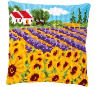 Vervaco Cuscino a punto croce "Campo di girasoli", disegno di ricamo pre-disegna