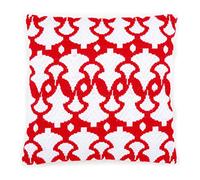 Vervaco Cuscino Punto con Angoli 0155358 - Crema/Rosso prestampato Ricamo, Cotone, Bianco, 40 x 40 x 0,3 cm