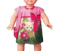 VERVACO Dress Your Doll Kit di Cucito Fai da Te Design di Tessuti per La Moda Cecily Kitten Kit per Imparare a Cucire di Design di Moda per Ragazze per Bambola da 45 cm Stoffe per Cucito Creativo