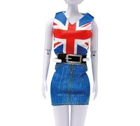 VERVACO Dress Your Doll Kit di Cucito Fai da Te Design di Tessuti per La Moda Combi Rosso Blu Kit per Imparare a Cucire di Design di Moda per Ragazze per Bambola da 29 cm Stoffe per Cucito Creativo