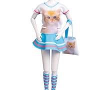 VERVACO DRESS YOUR DOLL Kit Di Cucito Fai Da Te Design Di Tessuti Per La Moda Piccolo gatto Kit Per Imparare a Cucire Di Design Di Moda Per Ragazze Per Bambola Da 29 cm Stoffe Per Cucito Creativo