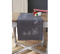 VERVACO Kit Centrotavola Ricamo Prestampato Fiori Bianchi Set Ricamo Biancheria da Tavola 40 x 100 cm Set Fai da Te Creativo Size Kit Hobby Creativi Adulti Casa Decor Embroidery Embroidery Runner